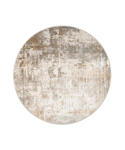 Waschbarer Teppich Rund - Misha Grunge Creme Braun