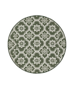 In- & Outdoor Teppich Rund - Rio Flower Grün