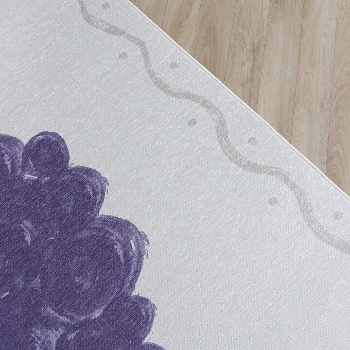 Waschbarer Kinderteppich - Mick Traube Violett