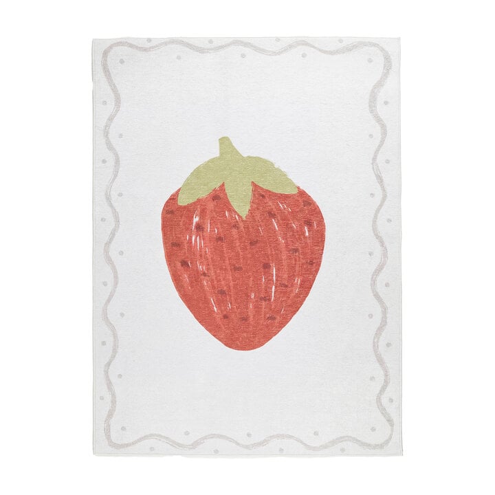 Waschbarer Kinderteppich - Mick Erdbeere Rot