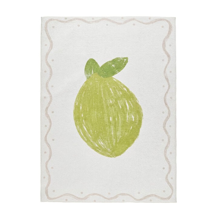 Waschbarer Kinderteppich - Mick Limette Grün