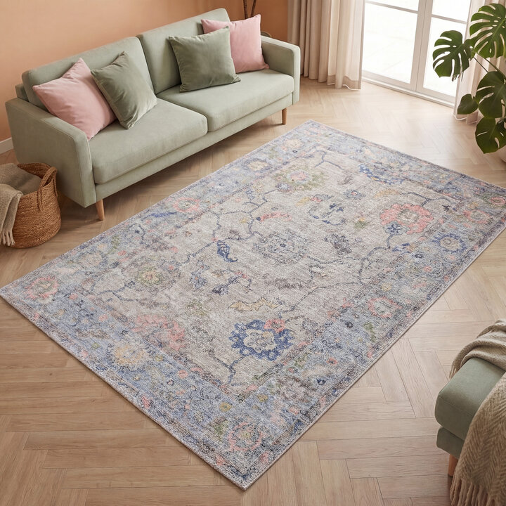 Vintage Teppich - Matteo Oriental Blau Beige