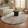 Shaggy Teppich Oval - Blaze Beige Grau - thumbnail