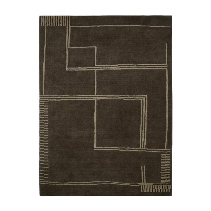 Wollteppich - Harvey Lines Braun