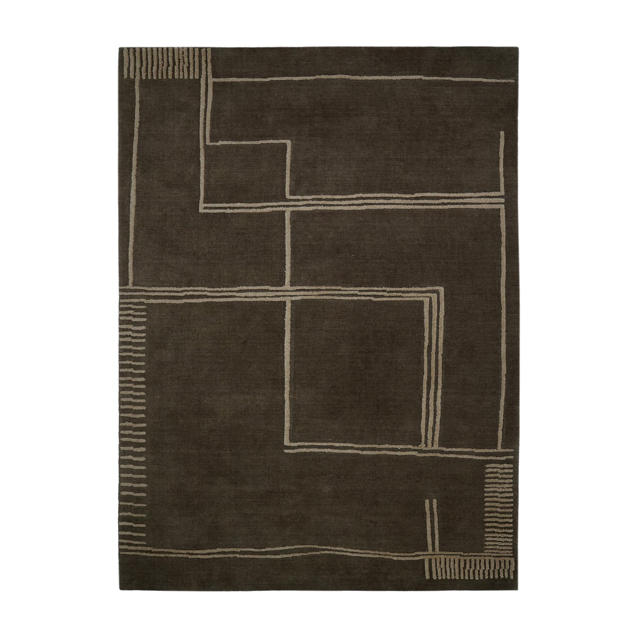Wollteppich - Harvey Lines Braun - sfeer