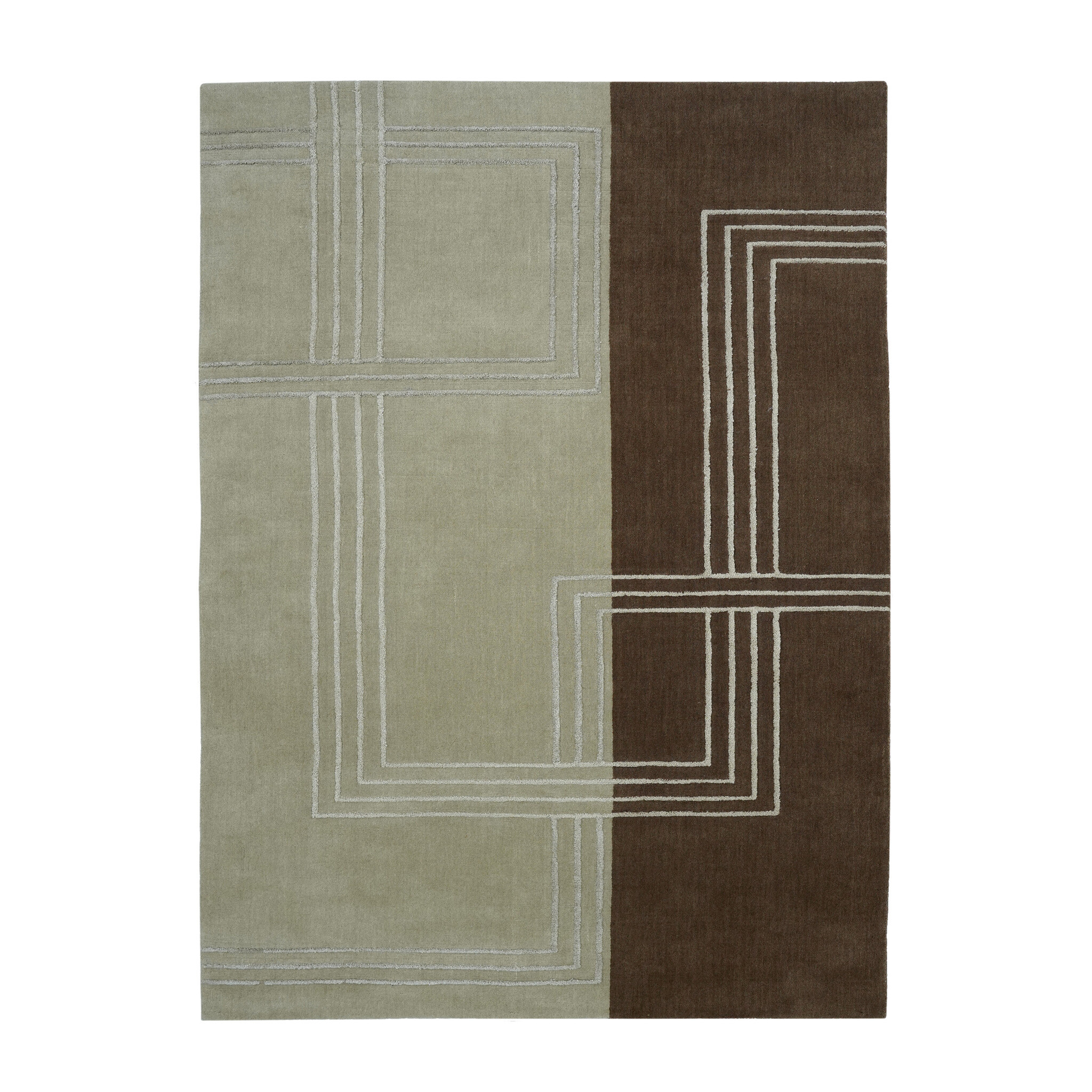 Wollteppich - Harvey Lines Grün - sfeer