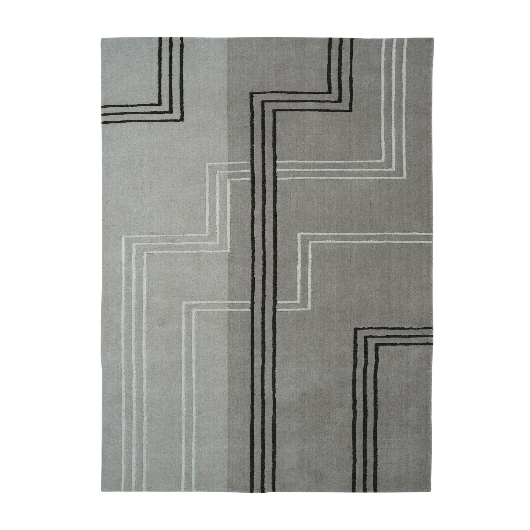 Wollteppich - Harvey Lines Grau - sfeer