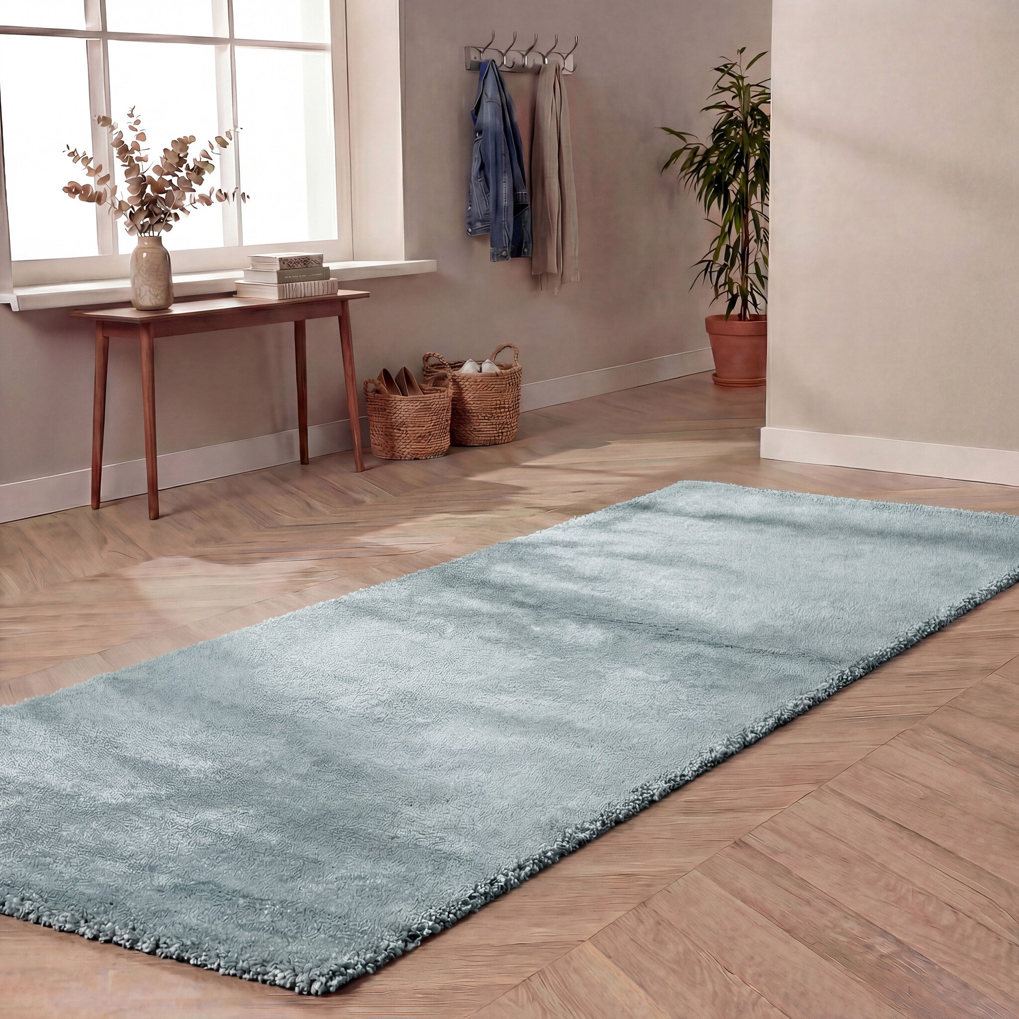 Waschbarer Läufer - Clean Hellblau