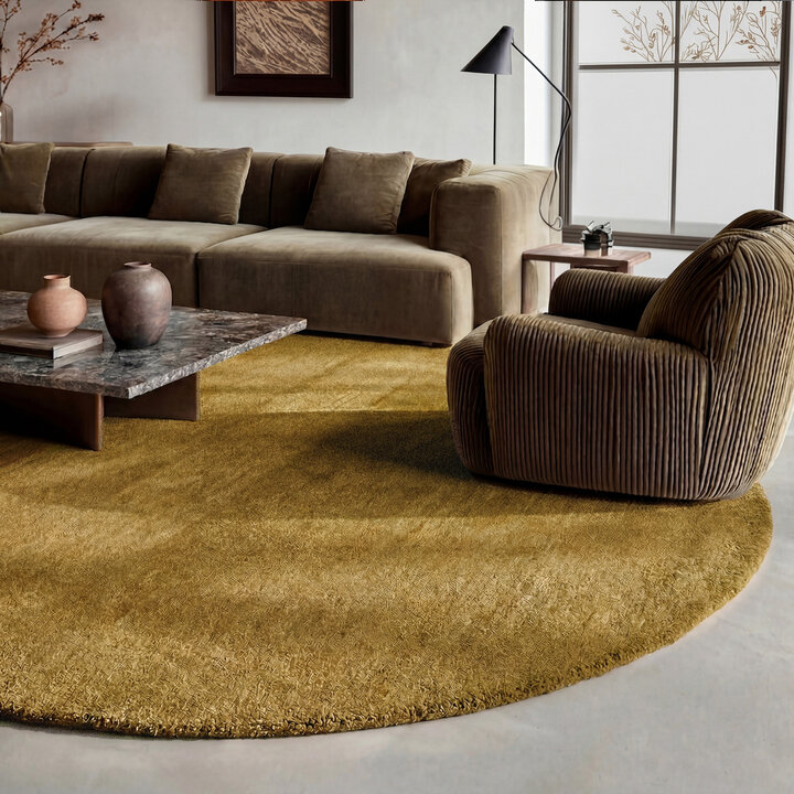 Wollteppich rund - Leone Gold