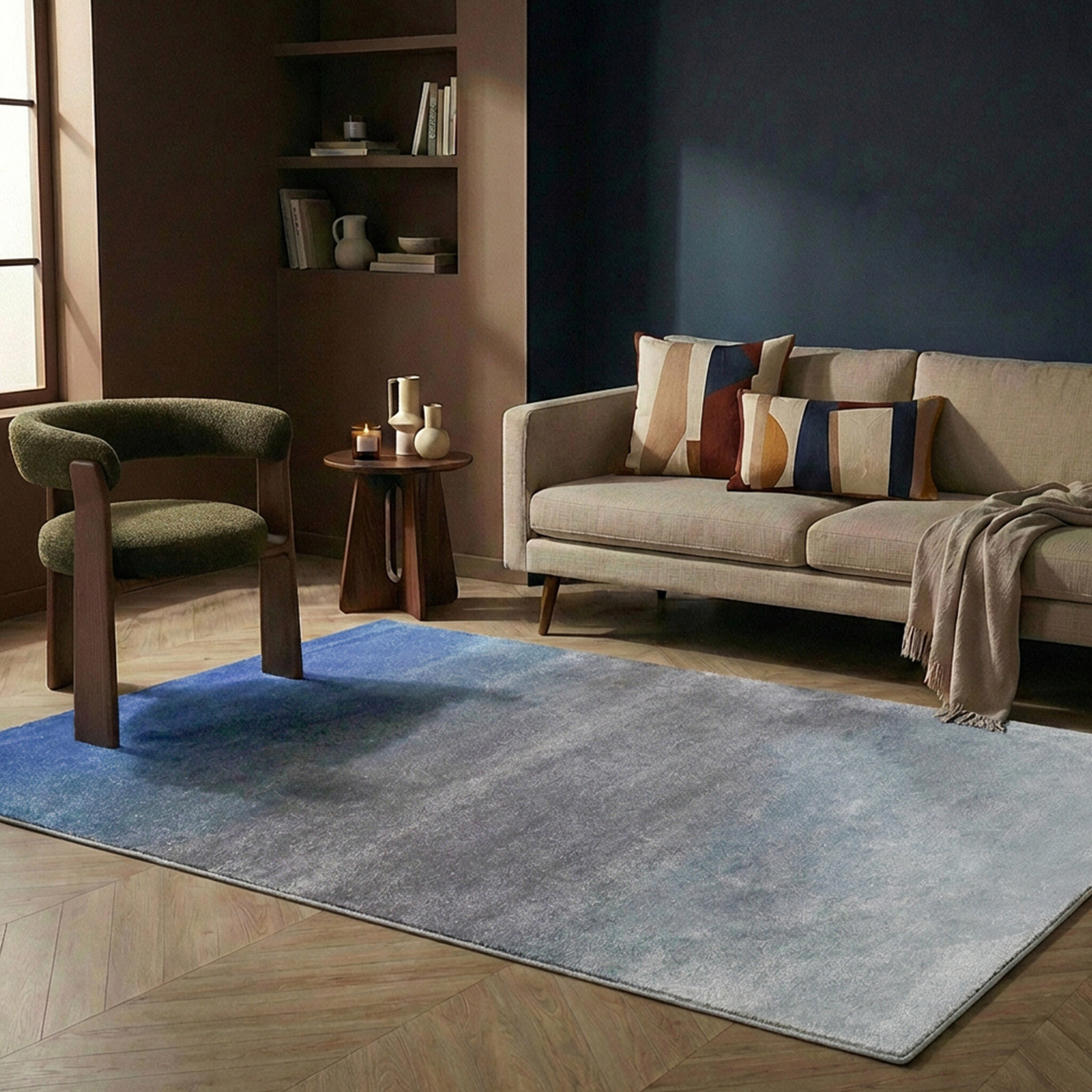 Teppich Abstrakt - Mellow Blau