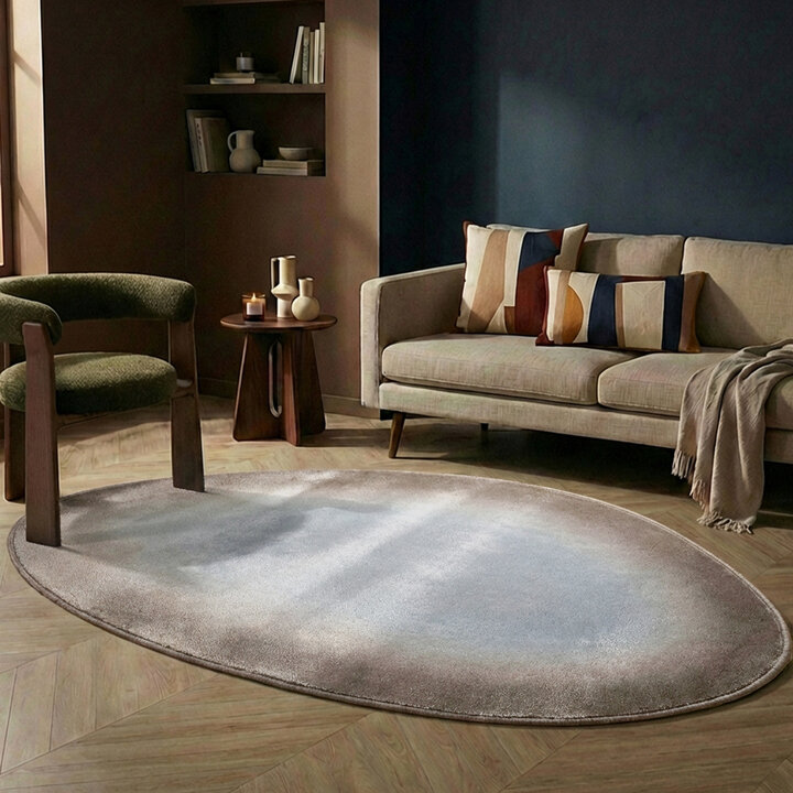 Teppich Organisch - Mellow Blau Taupe