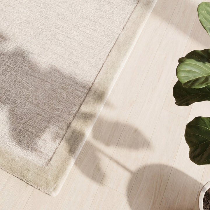 Kurzflor Teppich - Elena Border Taupe