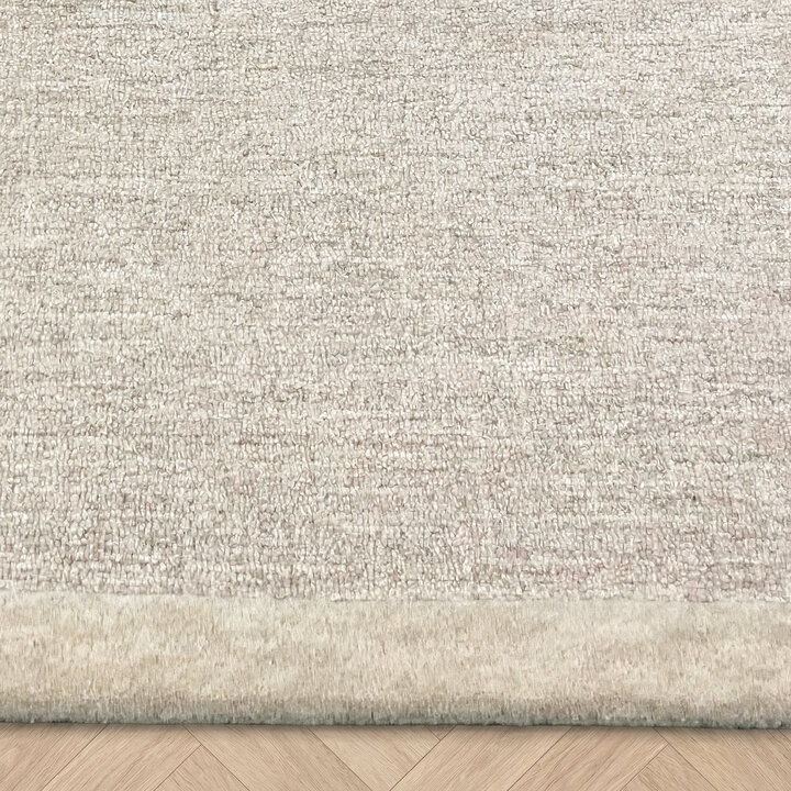 Kurzflor Teppich - Elena Border Taupe