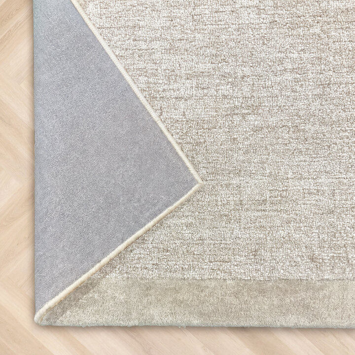 Kurzflor Teppich - Elena Border Taupe