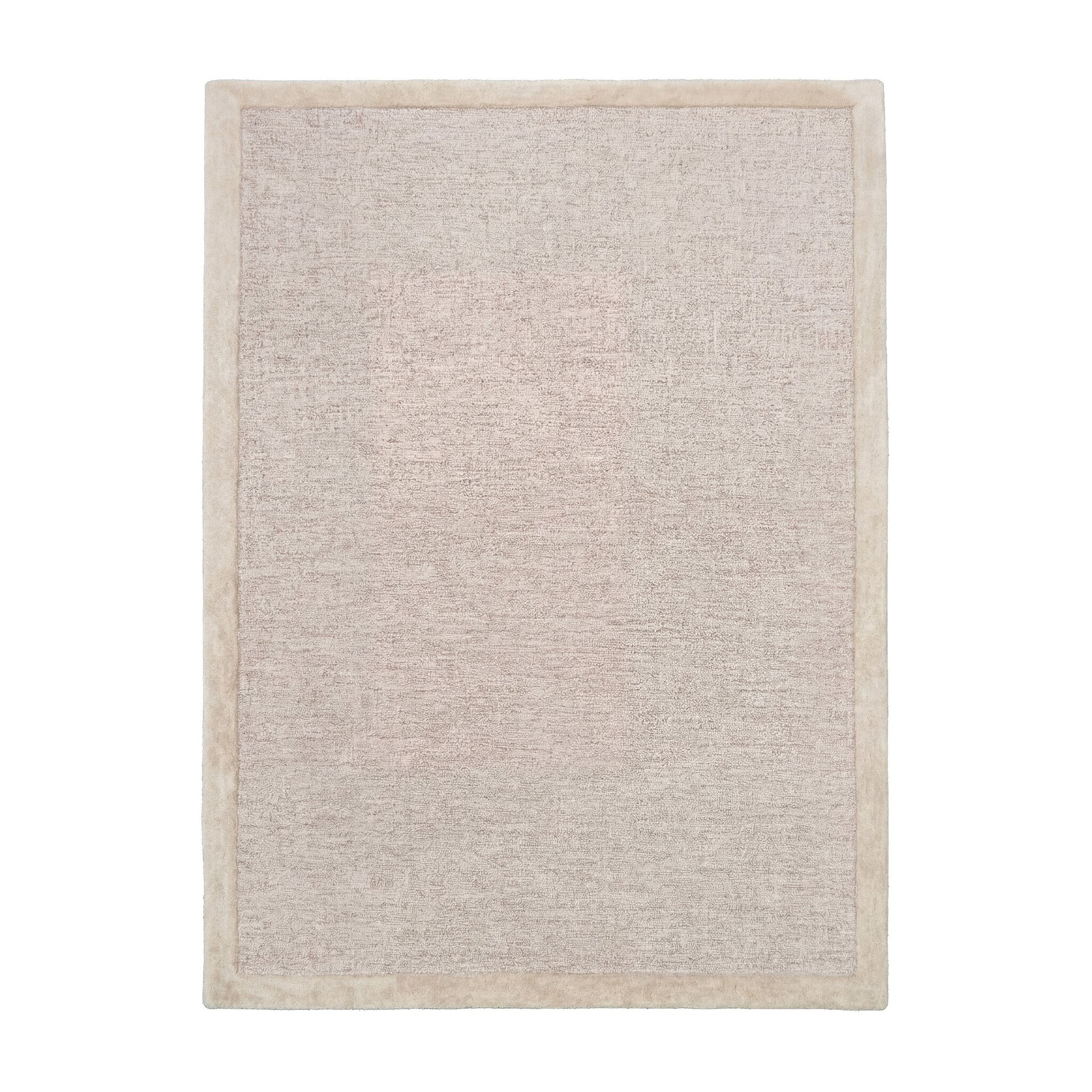 Kurzflor Teppich - Elena Border Taupe - sfeer