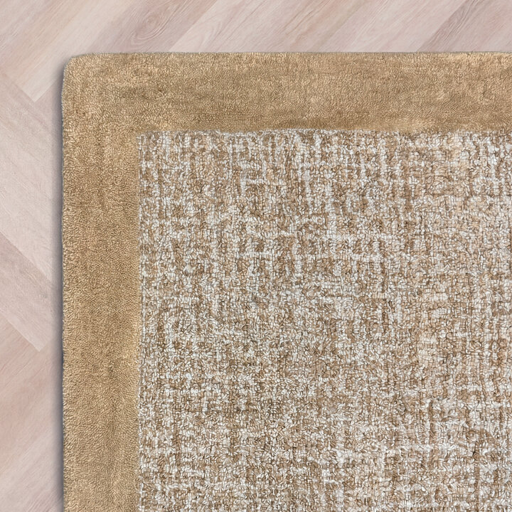 Kurzflor Teppich - Elena Border Braun