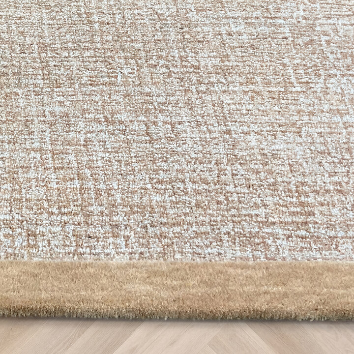 Kurzflor Teppich - Elena Border Braun