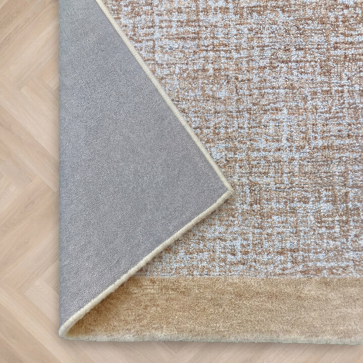 Kurzflor Teppich - Elena Border Braun