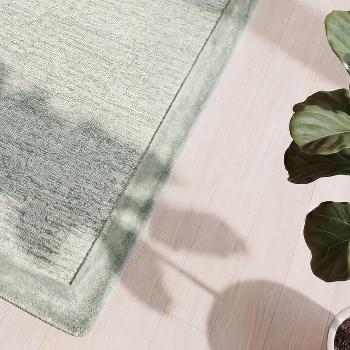 Kurzflor Teppich - Elena Border Grün