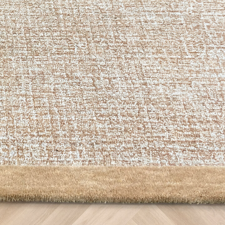 Rund Kurzflor Teppich - Elena Border Braun