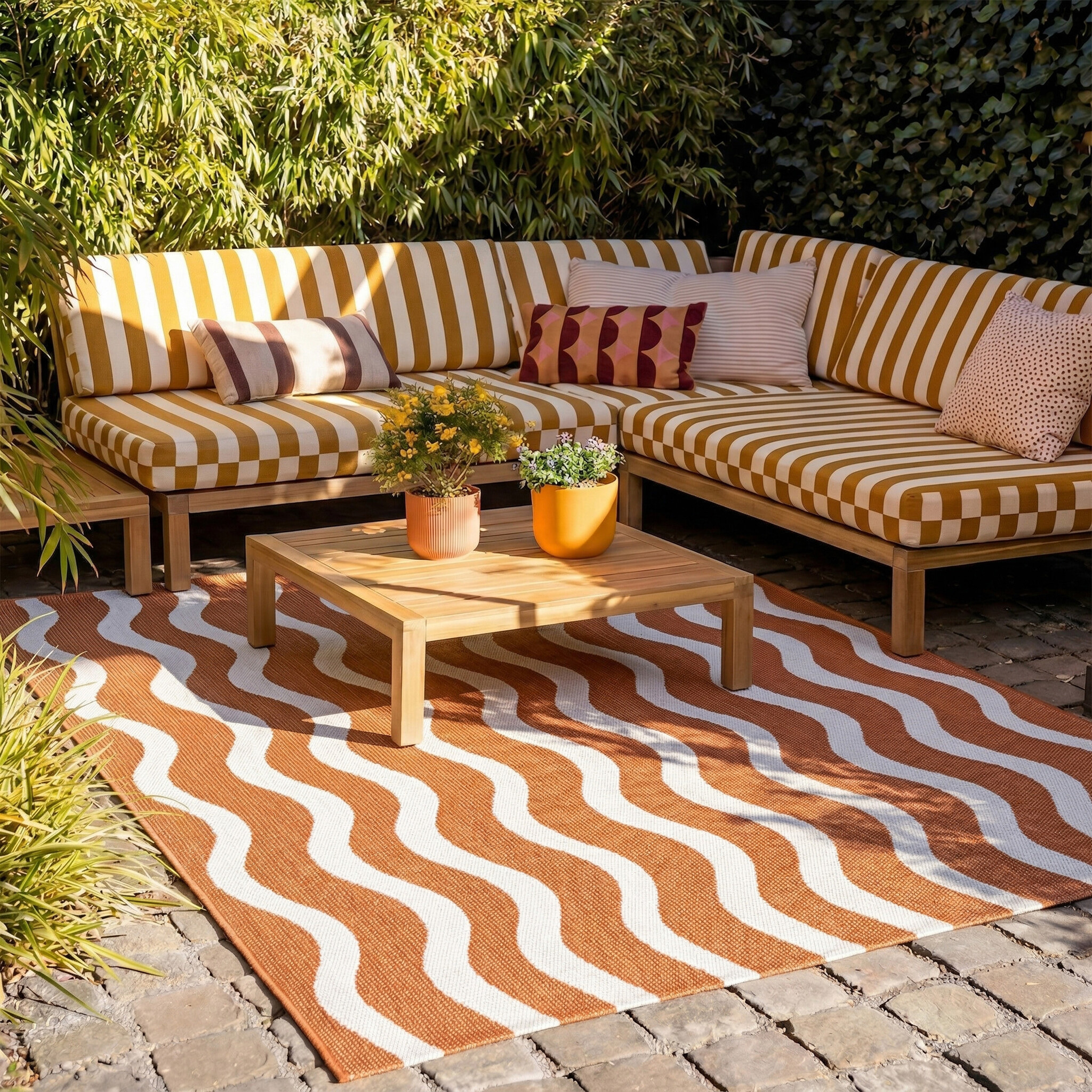 In- & Outdoor Teppich - Summer Waves Terracotta