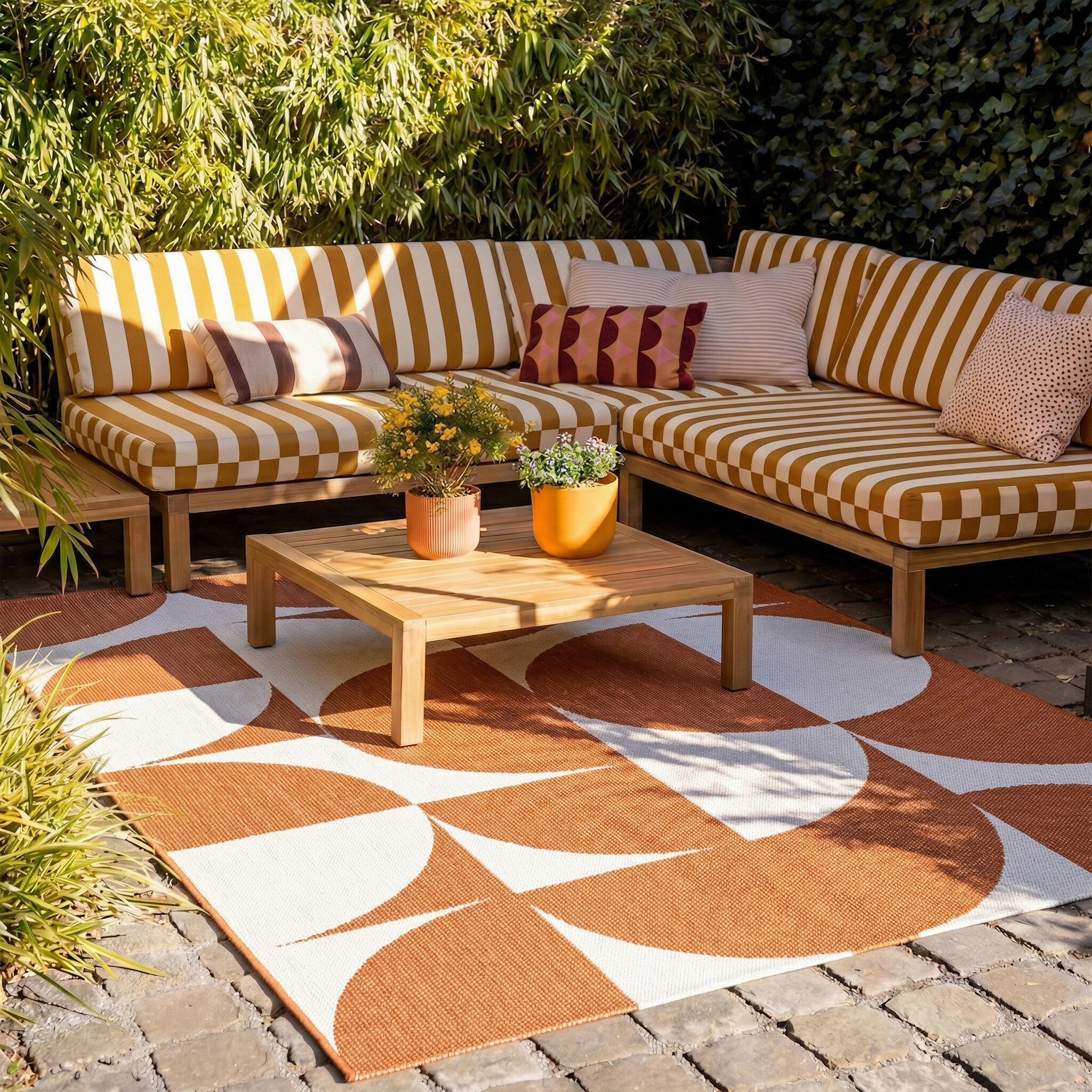 In- & Outdoor Teppich - Summer Shapes Terracotta