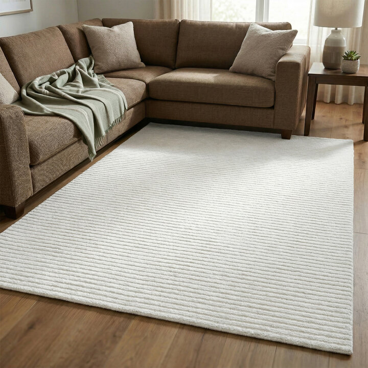 Kurzflor Teppich - Juliette Stripes Creme