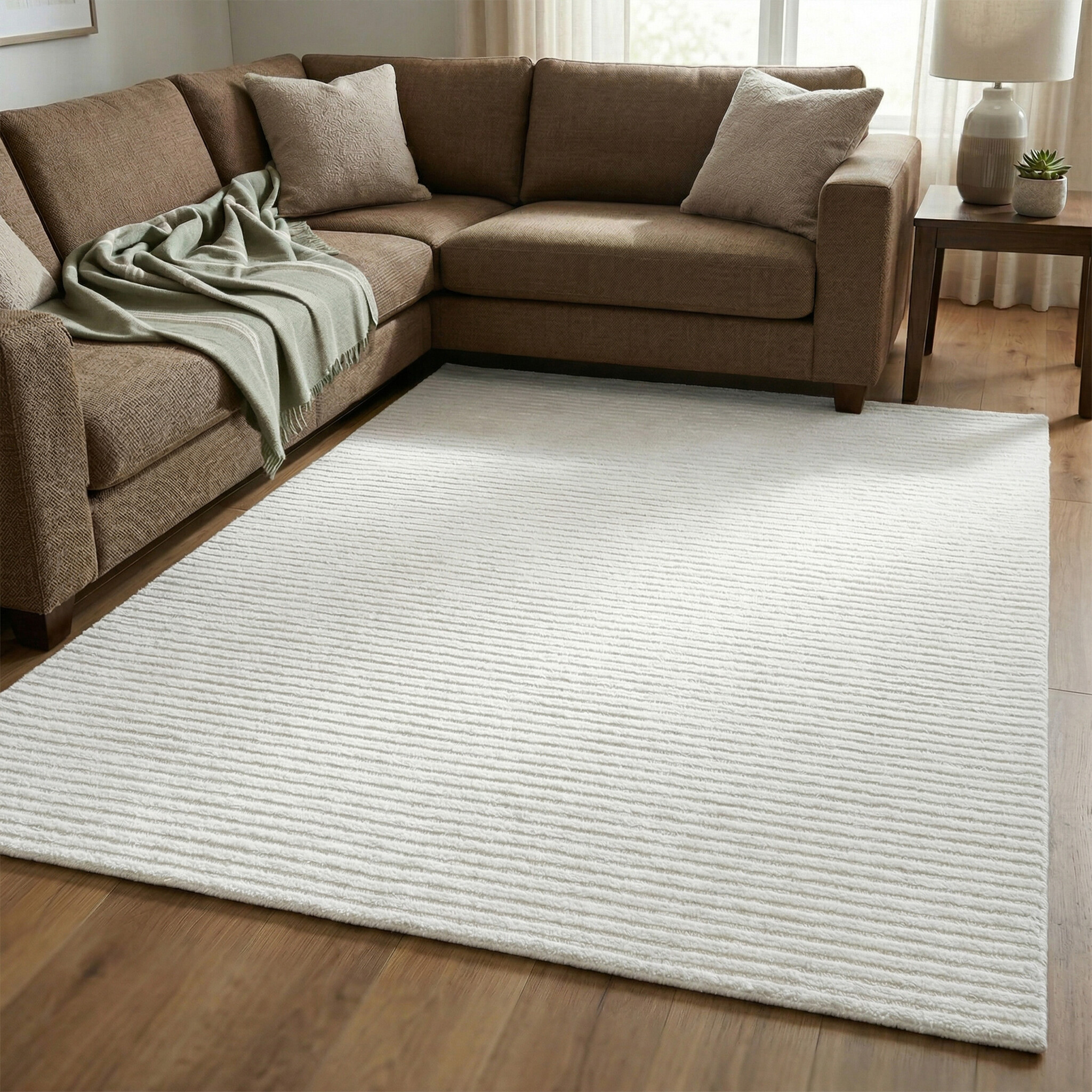 Kurzflor Teppich - Juliette Stripes Creme