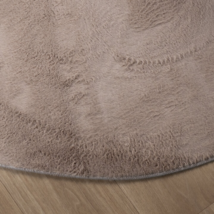 Flauschiger Teppich Oval - Cozy Taupe