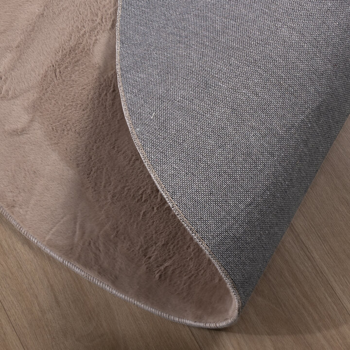 Flauschiger Teppich Oval - Cozy Taupe