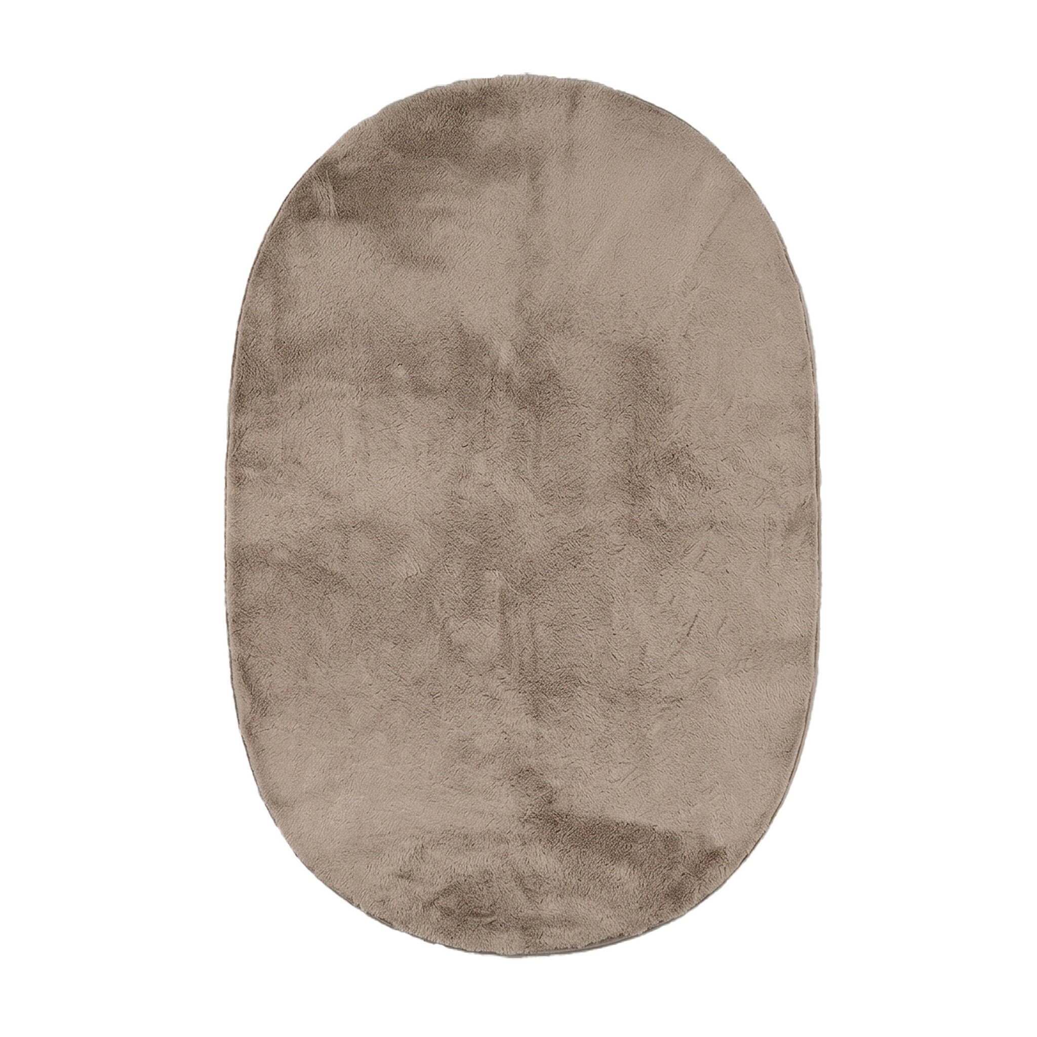 Flauschiger Teppich Oval - Cozy Taupe - sfeer