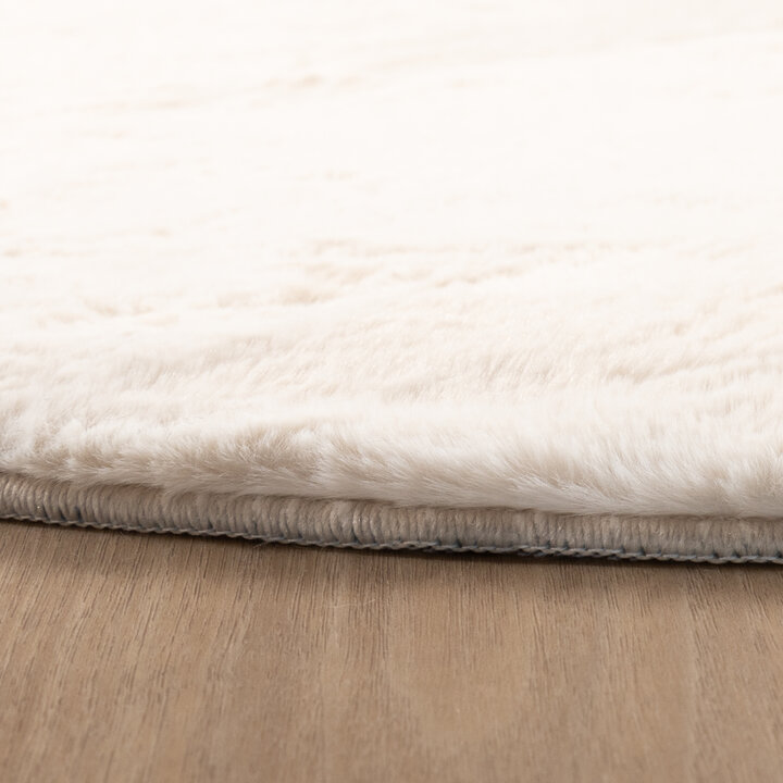 Flauschiger Teppich Oval - Cozy Creme