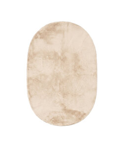 Flauschiger Teppich Oval - Cozy Creme
