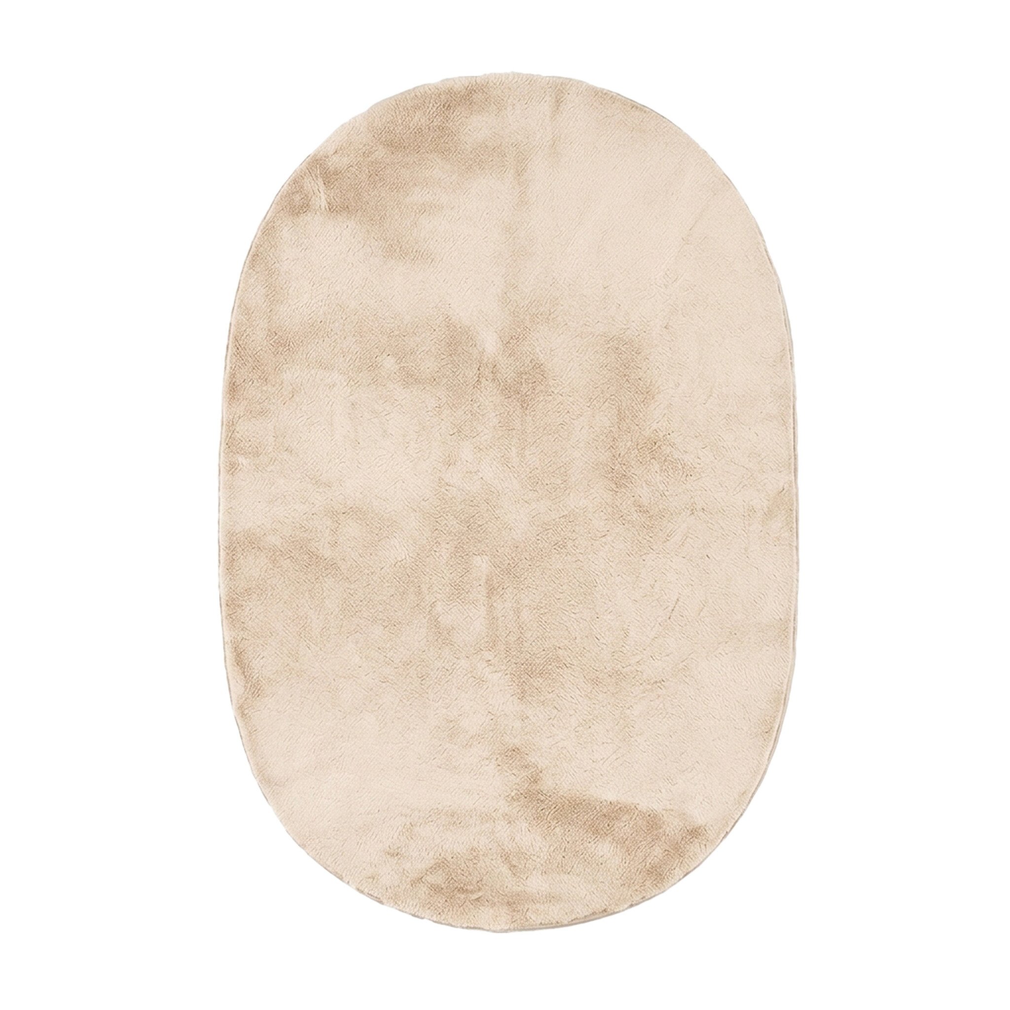 Flauschiger Teppich Oval - Cozy Creme - sfeer