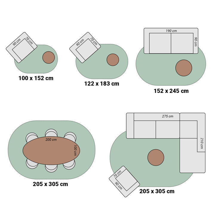Flauschiger Teppich Oval - Cozy Creme