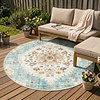 Vintage Gartenteppich Rund - Santo Mandala Hellblau - thumbnail
