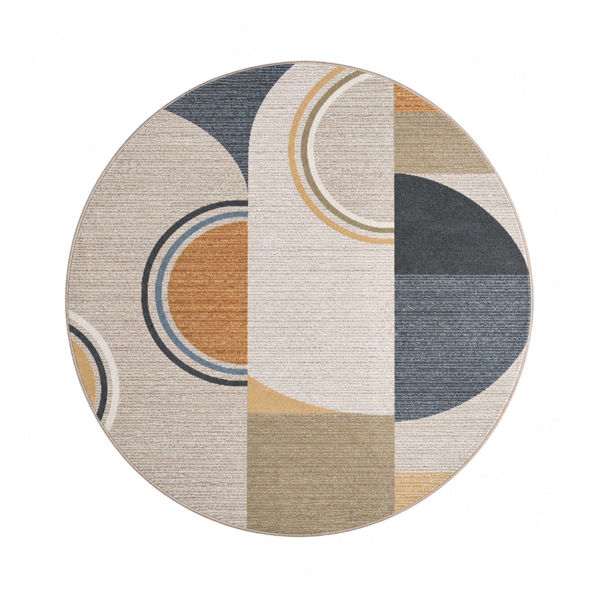 Waschbarer Teppich Rund - Misha Blocks Bunt - sfeer