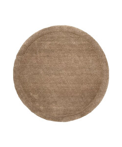 Wollteppich Rund - Isara Border Braun