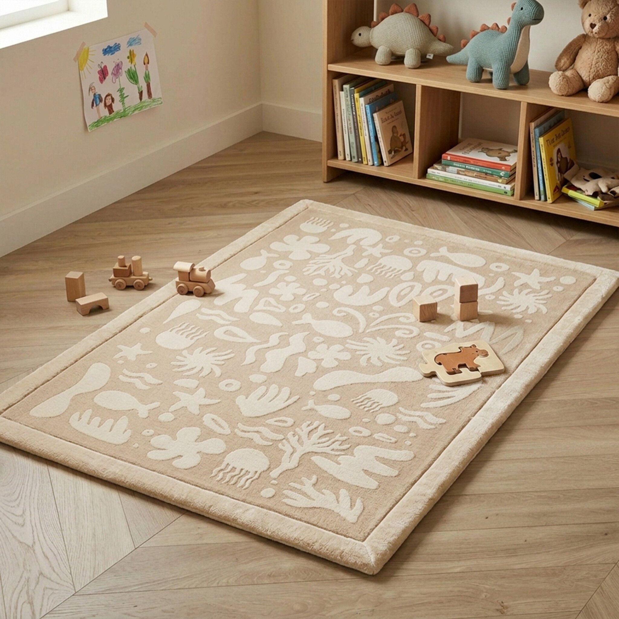 Waschbare Spielmatte Baby - Flo Beige