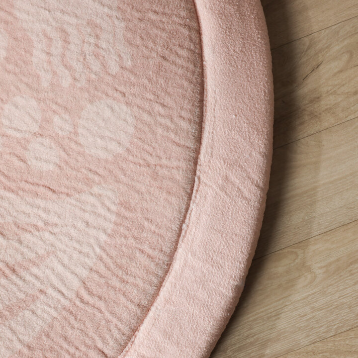 Waschbare Spielmatte Rund - Flo Rosa