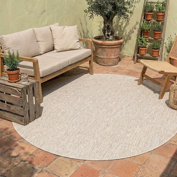 In- & Outdoor Teppich Rund - Costa Beige