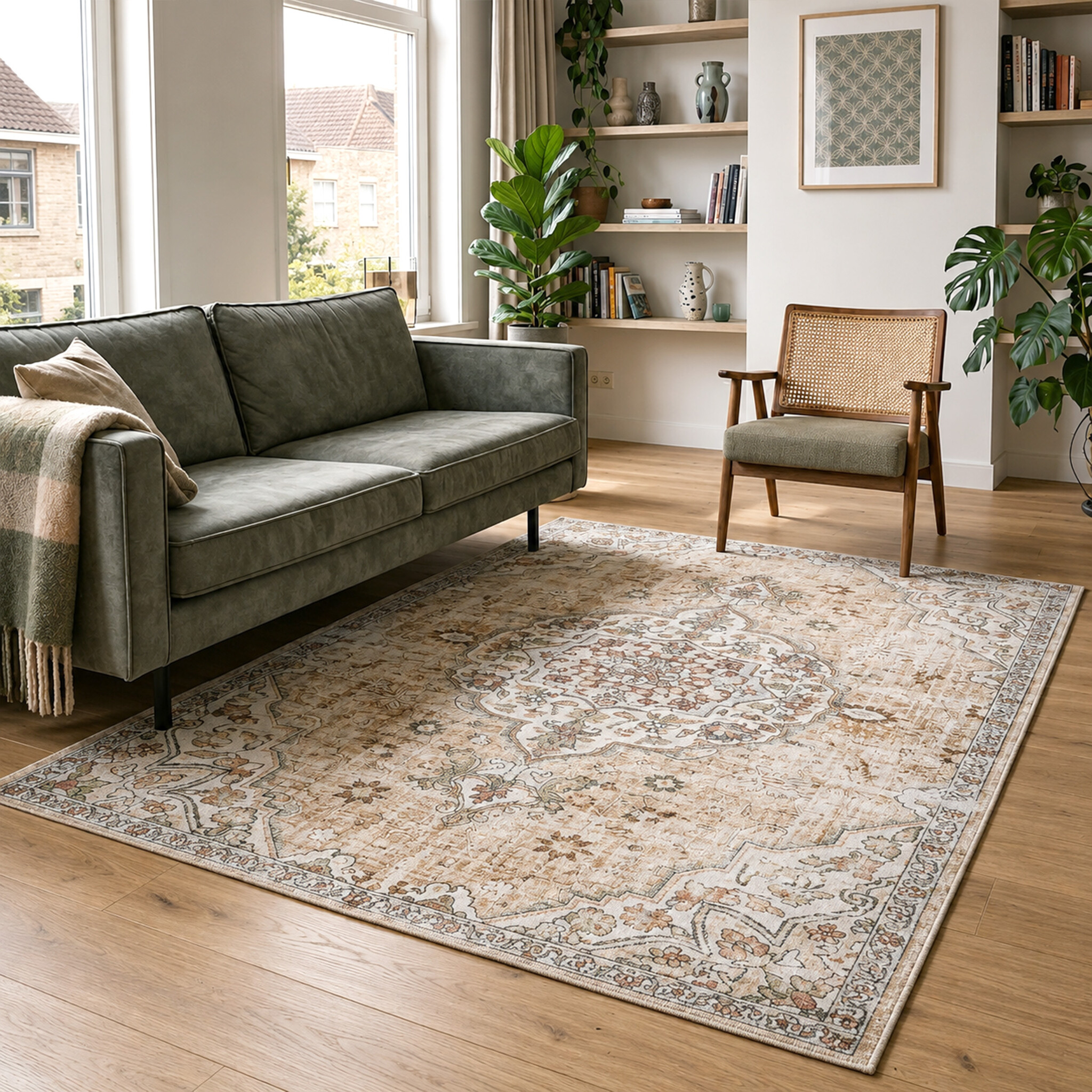 Orientteppich - Leyla Medaillon Taupe