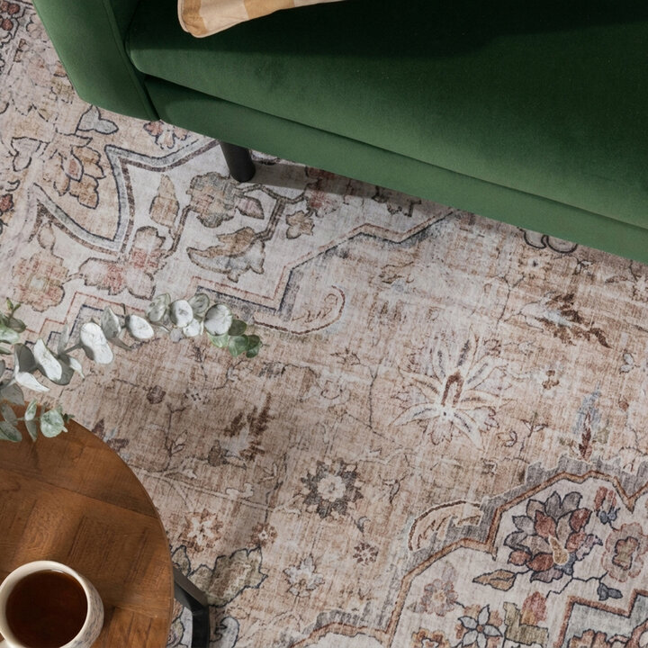 Orientteppich Rund - Leyla Medaillon Taupe