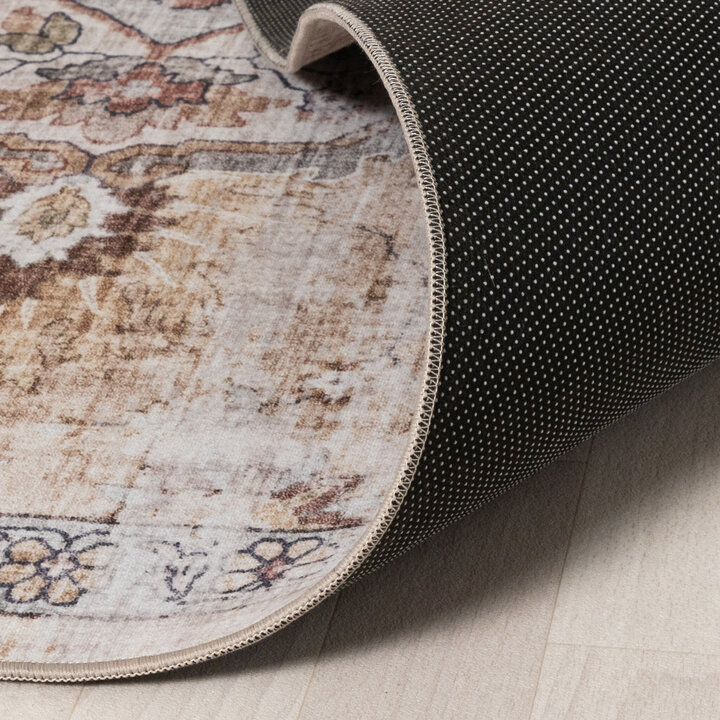 Orientteppich Rund - Leyla Medaillon Taupe