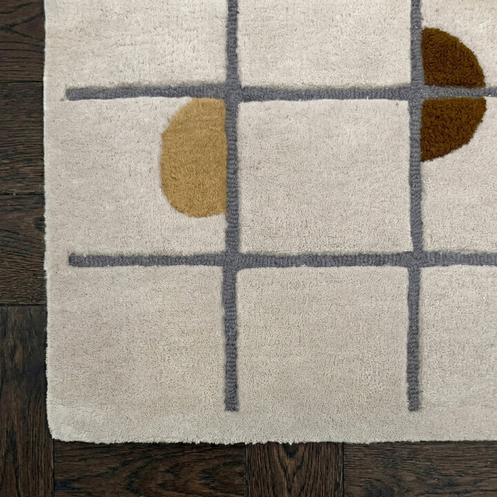 Geometrischer Teppich - Brunello Circles Gelb