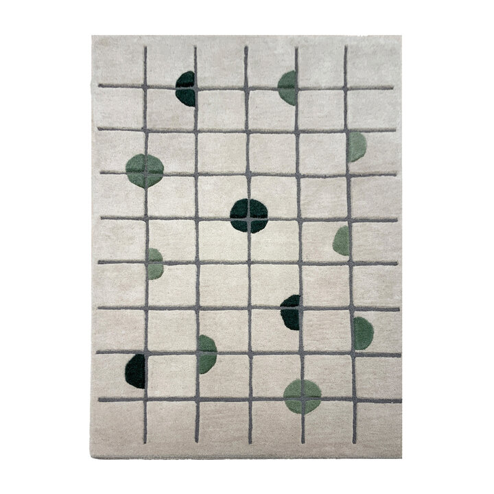 Geometrischer Teppich - Brunello Circles Grün
