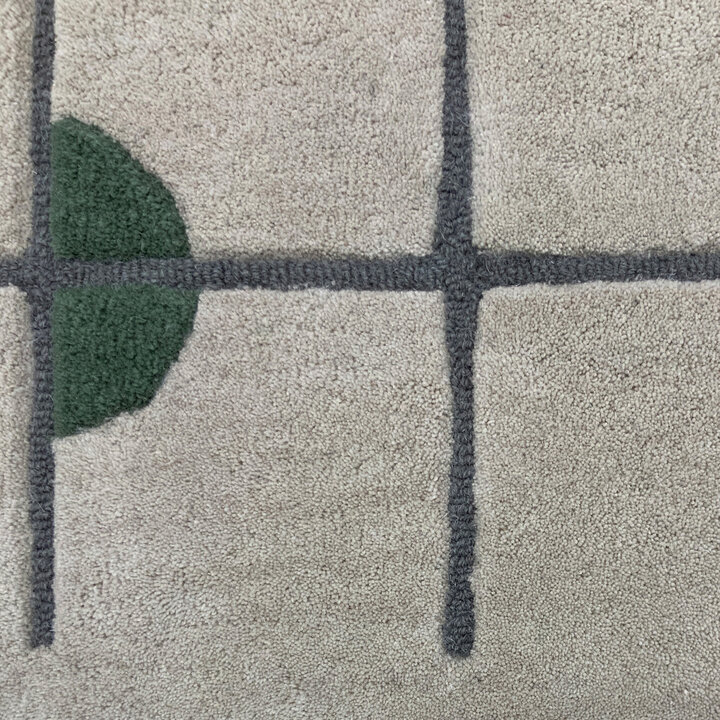 Geometrischer Teppich - Brunello Circles Grün