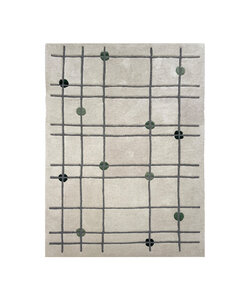 Geometrischer Teppich - Brunello Dots Grün