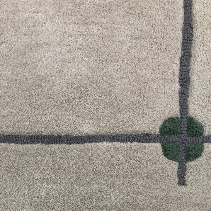 Geometrischer Teppich - Brunello Dots Grün