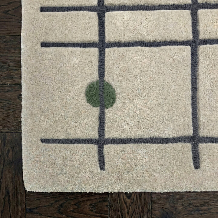 Geometrischer Teppich - Brunello Dots Grün